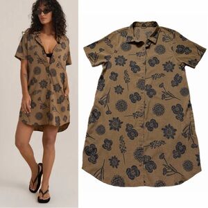 ROARK Bless Up Dress S Perforated Breathability Mini Shirt Dress Beach Summer